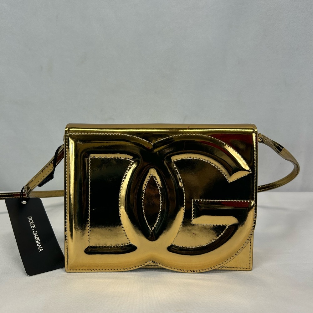 Dolce & Gabbana Gold DG Logo Crossbody Bag - Picture 1 of 12